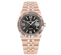 Pagani Design Montre pour Homme Mouvement Automatique Japonais Boîtier en Acier Inoxydable Étanche 10bar Lumineux Décontracté Business Montre pour Homme avec Date (Tout en Or et en Noir)