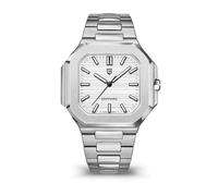 Pagani Design Nouveaux Hommes 42mm Quartz Acier Inoxydable Lumineux Etanche Mode Montre d'affaires (Ceinture d'acier Blanche)