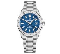 Pagani Design1792 Montre Automatique pour Homme en Acier Inoxydable GMT avec Cristal Saphir, étanche à 100 m, Calendrier(Blue)