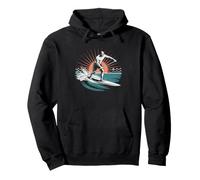 Pagayeur Debout Graphique Aquatique Silhouette Sup Coucher Sweat à Capuche