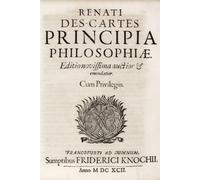 Page de titre d'une édition de 1692 du philosophe français René Descarte Principia philosophiae ou Principes de philosophie qui a été publiée pour la première fois en 1644. Rene Descartes 1596 - 1650