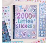 PAGEMORE Lot de 2 000 autocollants de lettres de l'alphabet pour journal intime, autocollants amusants et colorés pour journal intime, fournitures de scrapbooking, cadeau décoratif idéal pour femmes