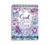 Pages à couverture rigide avec motifs de fleurs - Livre de coloriage à spirale pour adultes avec phrases inspirantes de la Bible - Citations de motivation - Pleine conscience relaxante