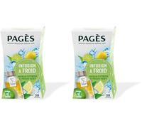 Pagès - Infusion BIO à Froid Saveur Citron Citron Vert - Recette Rafraîchissante - Boîte de 20 Sachets, 100% Végétal (Lot de 2)