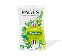 Pagès - Infusion BIO Après-Repas - Menthe, Mélisse, Saveur Citron - Confort Digestif - Boîte de 20 Sachets, 100% Végétal