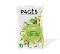 Infusion citron vert gingembre Bio Pagès - Boîte de 20 sachets