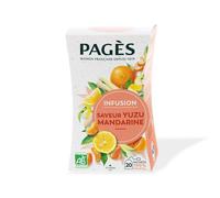 PAGES - Infusion Bio Saveur Yuzu Mandarine, Parfum Fruité et Rafraîchissant (Boîte 20 sachets) - Lot de 3 - vendu par Lot