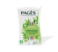 PAGES - Infusion Relaxante à la Verveine Bio, Saveur Naturelle Apaisante (Boîte de 20 Sachets) - Le Lot De 3