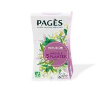 PAGES - Infusion Relaxante Bio pour Bien-Être, Saveurs Douces à Déguster (20 Sachets) - Lot de 4 - vendu par Lot
