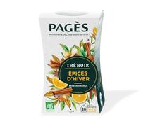 Pagès - Thé noir BIO Épices d'Hiver Saveur Orange - Boîte de 20 Sachets, 100% Végétal