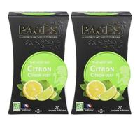 Pagès Thé Vert Citron/Citron Vert Bio 20 sachets (Lot de 2)