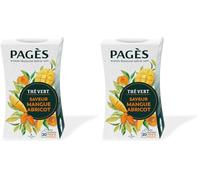 Pagès - Thé Vert Saveur Mangue Abricot - Recette Délicate et Fruitée - Boîte de 20 Sachets, 100% Végétal (Lot de 2)