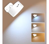 Pagezol Applique murale LED rechargeable, rotation à 360°, contrôle tactile, lampe de lecture, spots muraux USB, veilleuses, applique murale sans fil pour salon, chambre à coucher (blanc)