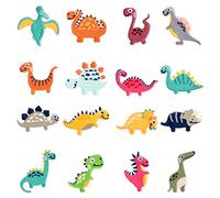 Pagezol Lot de 16 écussons thermocollants en forme de dinosaure pour enfants, pour vêtements, robes, chapeaux, chaussettes, jeans, sacs à dos, vestes, accessoires de bricolage