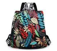 Pagezol Sac à dos femme, sac à dos antivol, bandoulière, nylon imperméable, décontracté, léger, sac d'école, Multicolored, 31 x 12 x 33 cm