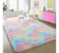 PAGISOFE Tapis à poils longs pour chambre de fille, salle de jeux - Tapis à poils longs pour chambre de fille, chambre d'enfant, chambre d'enfant, bébé et tout-petit, décoration de chambre colorée