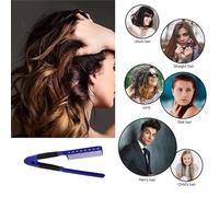 PAGJHRFJG 1 PCS V Forme Peigne de Coiffure de Redressement en Plastique Pince Bleue en Plastique Ne Pas Blesser Outil de Coiffure DIY Peigne de Redressement