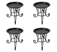 PAGJHRFJG 4X Style EuropéEn Simple Mini Stand de Fleurs Pot de Fleur Succulente Plateau de Fleurs Fer Plaque de Fer pour Balcon de Bureau