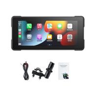 PAGJHRFJG 6.86 Pouces GPS Navigation Bluetooth Portable pour Moto, Écran IP68 Étanche, Lecteur MP5 sans avec Carplay Android Auto