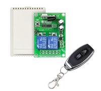 PAGJHRFJG Télécommande Universelle 433 MHz, Relais Sans, Module 2 Canaux, Récepteur, Émetteur DC 12 V 24 V pour Porte de Garage