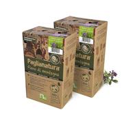 Paglianatura Kit 2 pièces - Distributeur de Foin de Montagne Naturel en Paille 600 GR + Luzerne | Support à Foin pour Lapins, rongeurs et Petits Animaux | Pratique et hygiénique