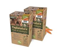 Paglianatura Kit 2 pièces - Distributeur de Foin Straw Mountain 600 GR avec Carottes Naturelles - Accessoire pour Lapins, rongeurs et Petits Animaux | Alimentation Saine et écologique