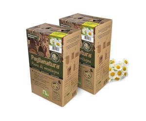 Paglianatura Kit 2 pièces - Paille de Foin de Montagne 600 GR avec Camomille dans Un Distributeur - Aliments naturels et aromathérapie pour Lapins et rongeurs