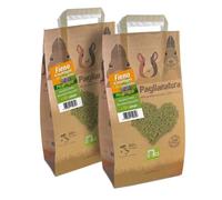 Paglianatura Kit de 2 pièces - Granule de Foin de 3 kg avec 10% de Luzerne - Aliment Naturel et Riche en Fibres pour Lapins et rongeurs, Nutrition supplémentaire Contenant du Calcium et des protéines
