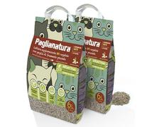 Paglianatura Kit de 2 pièces - Litière bioactive pour Chat, 100% Naturelle et compostable, Super absorbante et Anti-Odeur, 2,4 kg/6 litres