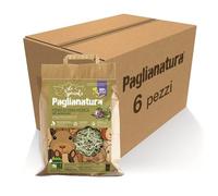 Paglianatura Kit de 6 pièces - 100% Paille de Luzerne - Foin Riche en Calcium et en protéines pour Lapins et rongeurs, Paquet de 600 g.