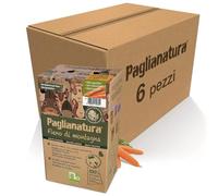 Paglianatura Kit de 6 pièces - Distributeur de Foin Straw Mountain 600 GR avec Carottes Naturelles - Accessoire pour Lapins, rongeurs et Petits Animaux | Alimentation Saine et écologique