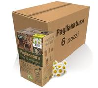 Paglianatura Lot de 6 pièces - Paille de foin de montagne 600 g avec distributeur de camomille - Nourriture naturelle et aromathérapie pour lapins et rongeurs