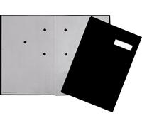 Pagna® 24052-44 Carnet de signatures - 5 compartiments, carton avec couverture en tissu, noir