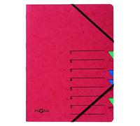 Pagna 24061-01 Easy Trieur A4 en carton avec 7 onglets colorés (Rouge) (Import Allemagne)
