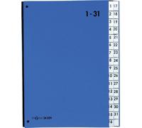 Pagna® 24329-02 Classeur à anneaux couleur - Tabe 1 - 31, 32 compartiments, bleu