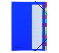Pagna 44133-02 Trieur 12 onglets colorés avec dos souple et fermeture par élastiques (Bleu) (Import Allemagne)