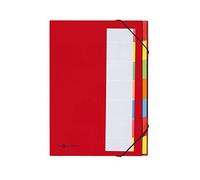 Pagna 44171-01 Bureau Agenda 7 Coloured diviseur onglets élastique Band Corners Flexible Back Couverture Coloured Section List Rouge