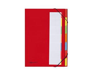 Pagna 44171-01 Bureau Agenda 7 Coloured diviseur onglets élastique Band Corners Flexible Back Couverture Coloured Section List Rouge