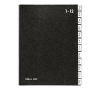 Pagna Classeur à soufflet 1-12 avec 12 compartiments représentant les mois en langue allemande (Noir) (Import Allemagne)