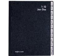 PAGNA Classeur à soufflet 1-12 – 12 compartiments (mois en allemand) – Noir – Import Allemagne