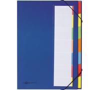 Pagna 44171-02 Trieur 7 onglets colorés avec dos souple et fermeture par élastiques (Bleu) (Import Allemagne)
