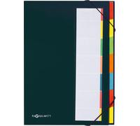 Pagna 44171-04 trieur 7 onglets colorés avec dos souple et fermeture par élastiques (noir) Noir