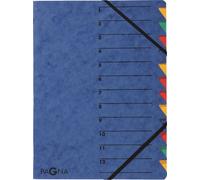 PAGNA Classeur "EASY" DIN A4 Carton 12 compartiments bleu