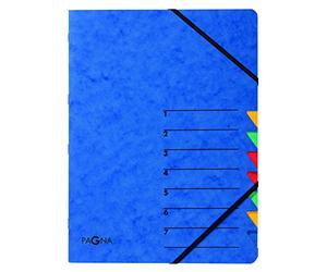 Pagna Easy Trieur A4 en carton comprimé 7-teilig bleu