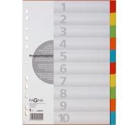 PAGNA Intercalaire en carton DIN A4 10 pièces 5 couleurs