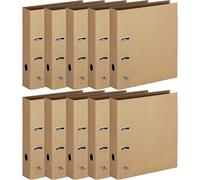 Pagna Lot De 10 Classeurs "Pur", A4, Largeur De Dos: 75 Mm, Naturel