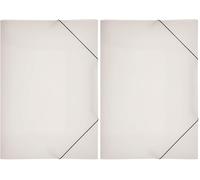Pagna Lucy Chemise en polypropylène avec élastiques de maintien et 3 rabats intérieurs Transparent A3 (Lot de 2)
