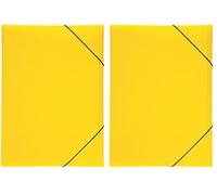 Pagna Lucy Couleurs Dossier avec à élastique Fasteners A3 polypropylène 3 Inside Flaps Jaune (Lot de 2)