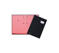 PAGNA Parapheur de Luxe 24201-02 – Couverture lin, 20 pièces, dos extensible, rose, étiquette bleu