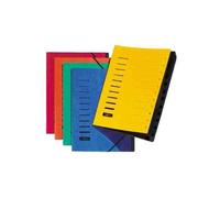 PAGNA Trieur cartonné agrafé sans soufflet+ élastique pour A4 12 compartiments Orange